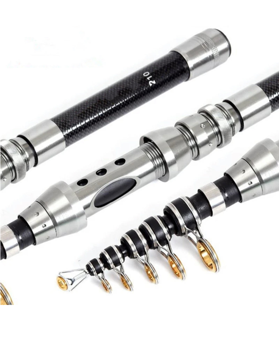 Carbon Fishing Rod 6’.8” Fishing Rod Carbon Fiber Telescopic Fishing Rod Ultra Light Fishing Tool